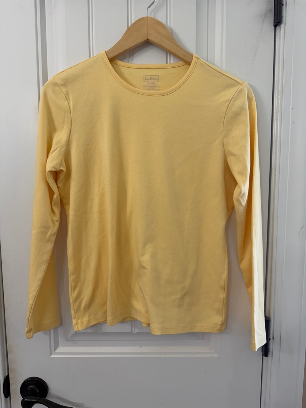 L.L. Bean Long-Sleeve Crewneck Tee in Light Yellow